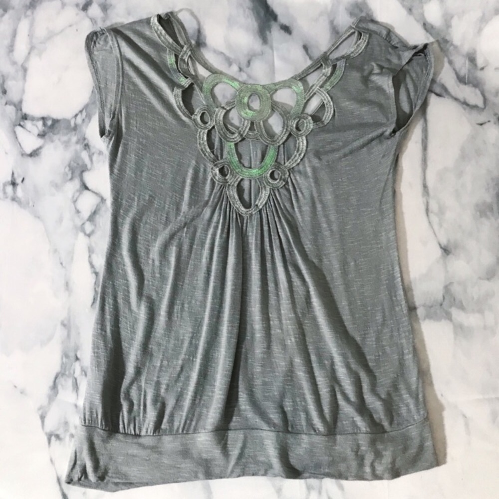 โจHPโจ THREADS Open Back Sequin Top Tunic Tee Small - Picture 6 of 9